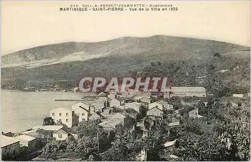 Cartes postales Martinique saint pierre vue de la ville en 1929