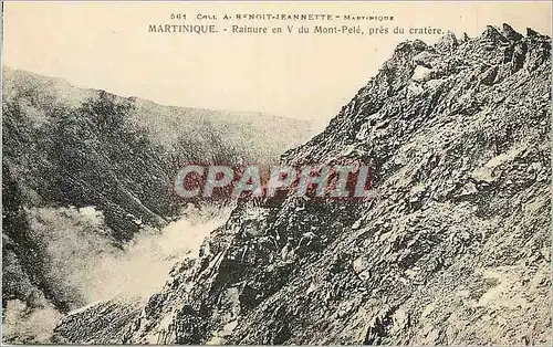Ansichtskarte AK Martinique rainure en V du mont pele pres du cratere
