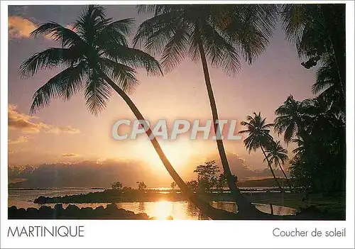 Moderne Karte Martinique Coucher de soleil