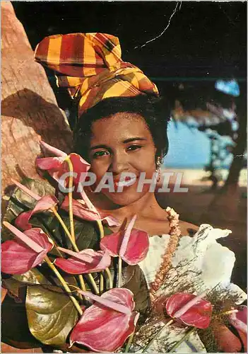 Cartes postales moderne Martinique Sourire et anthuriums