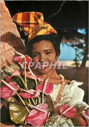 Moderne Karte Martinique Sourire et anthuriums