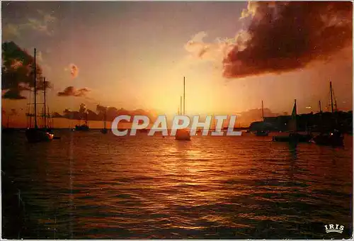 Cartes postales moderne Martinique Coucher de soleil sur la baie de Fort-de-France
