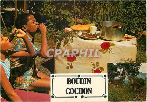 Moderne Karte Martinique Cuisine antillaise Le Boudin cochon