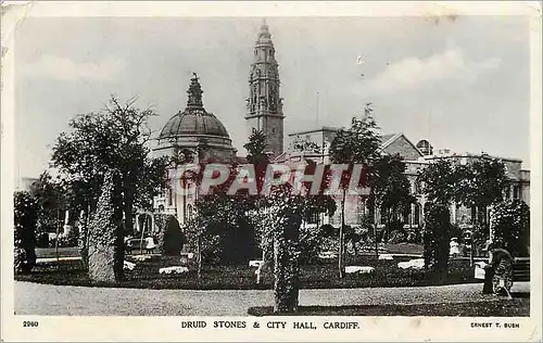 Ansichtskarte AK Druid Stones & City Hall Cardiff