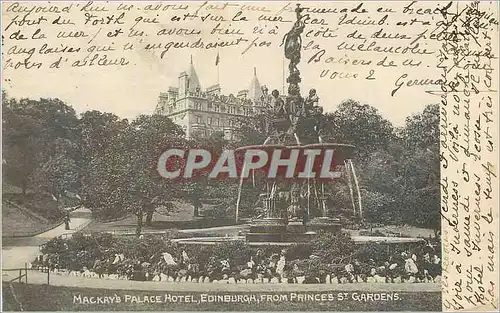 Cartes postales Mackays palace hotel edinburgh from princes st gardens