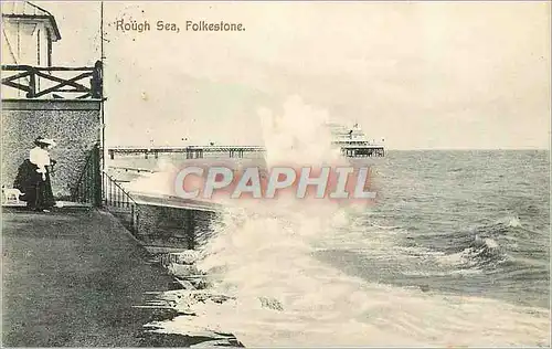 Ansichtskarte AK folkeston rough sea