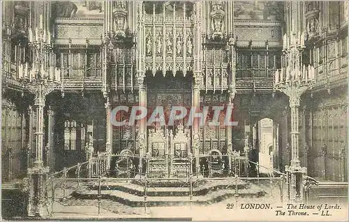 Cartes postales London the house of lords the throne