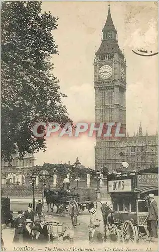 Cartes postales London the houses of parliament the clock tower Autobus