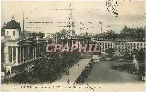 Ansichtskarte AK London the national gallery and st martin's chuch