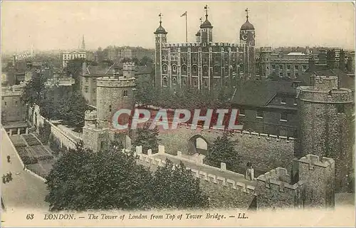 Cartes postales London the tower of london from top of tower bridge