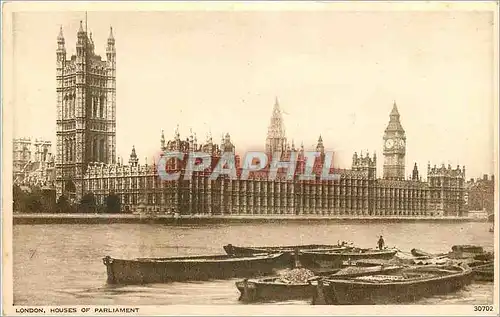 Cartes postales London house of parliament Bateaux