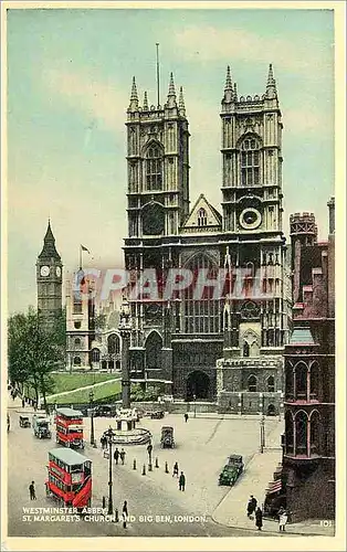 Cartes postales London westminster abbey st margarets church and big ben