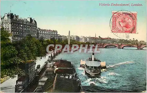 Ansichtskarte AK London victoria embankment Bateau