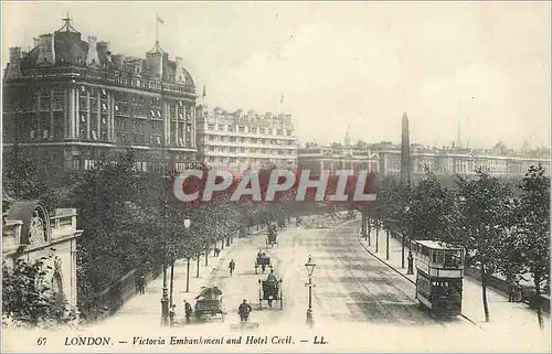 Cartes postales London victoria embankment and hotel cecil