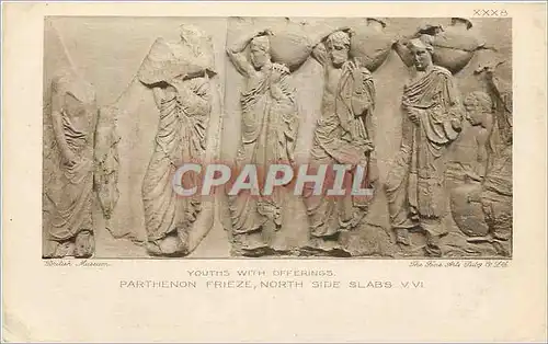 Cartes postales Youths with offerings parthenon frieze north side slabs V VI