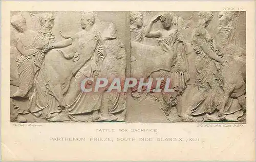 Cartes postales Castle for sacrifive parthenon frieze south side slabs XL XLII