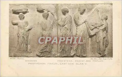 Ansichtskarte AK Prietess friest and peplos parthenon frieze south side slab V