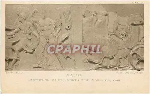 Cartes postales Chariots parthenon frieze south side slabs XVII XVIII