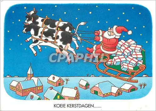 Cartes postales moderne Koeie Kerstdagen