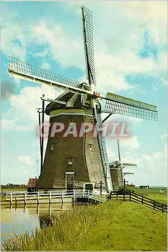 Moderne Karte Leidschendam Holland Stepwise pumping mills of the Driemanspolder Moulin a vent