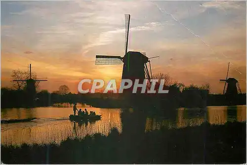 Moderne Karte Kinderdijk Holland Moulin a vent