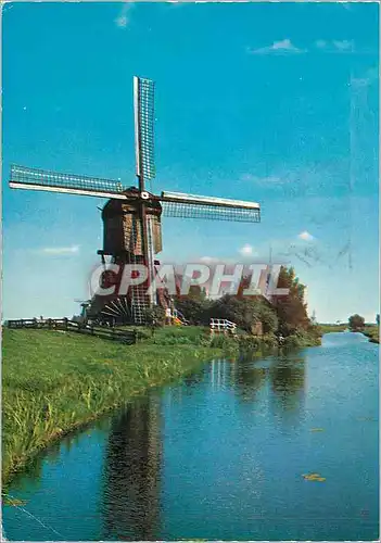 Moderne Karte Dutch Windmill Kinderdijk Moulin a vent