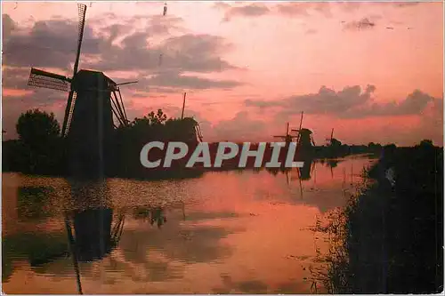 Cartes postales moderne Kinderdijk Holland Drainage mills of the Kinderdijk complex polder The Overwaard Moulin a vent