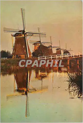 Moderne Karte Dutch Windmill Kinderdijk Moulin a vent