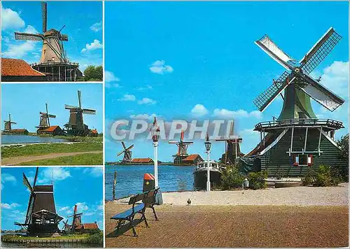 Moderne Karte Zaansche Schans Holland Different types of windmills Moulin a vent