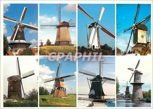 Cartes postales moderne Holland Different types of windmills Moulin a vent