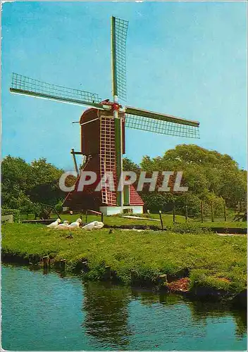 Moderne Karte Holland Land of Windmills Moulin a vent