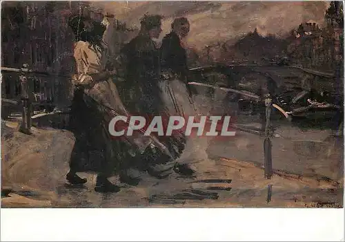 Cartes postales moderne G H Breitner three woman on a bridge Collection Stedelijk  Museum Amsterdam