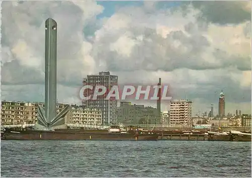 Moderne Karte Rotterdam View of harbour with merchant monument The Bow