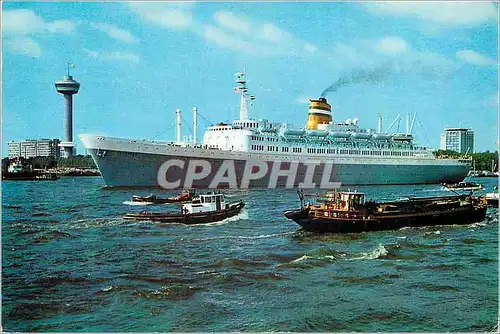 Cartes postales moderne Rotterdam Holland Statendam of the Holland America Line leaving home port Bateau
