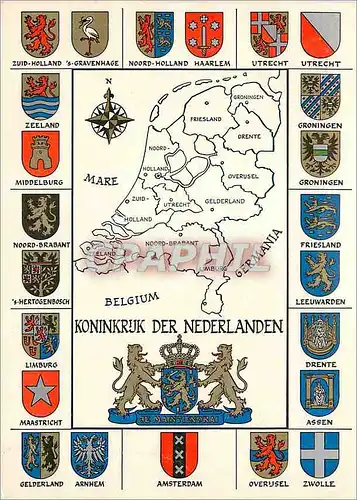Cartes postales moderne Arms of the eleven provinces of the Netherlands