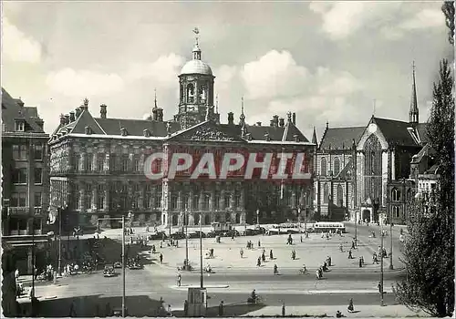 Moderne Karte Amsterdam Dam met Koninklijk Paleis