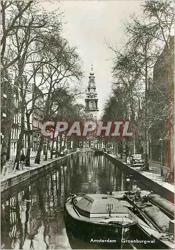 Cartes postales moderne Amsterdam Groenburgwal Bateau