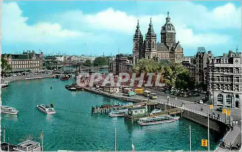 Cartes postales moderne Amsterdam C Prins Hendrikkade avec Eglise Saint Nicolas