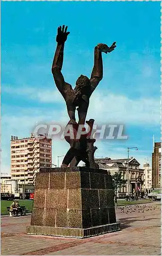 Moderne Karte Rotterdam Monument May 1940 The destroyed city Militaria