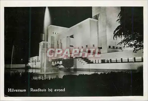Cartes postales moderne Hilversum Raadhuis bij avond