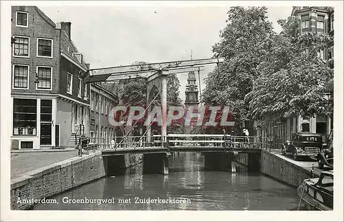Cartes postales moderne Amsterdam Groenburgwal met Zuiderkerktoren