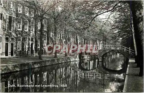 Moderne Karte Delft Kooenmarkt met Leeuwenburgh