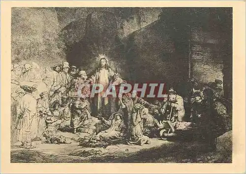 Cartes postales moderne Christus de zieken genezende of de Hondard Guldens Prent Rembrandt