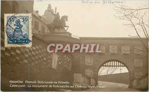 Cartes postales Cracovie Le monument de Kosciuszko au Chateau royal Wawel
