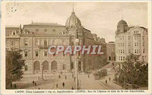 Cartes postales Leopol Rue de Legions et coin de la rue Jagiellonska Tramway Lwow