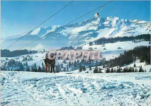 Cartes postales moderne Blick zum Mattstock Kurot Amden Sg Skilift Leiskamm vom Gschwendbach auf die Leihbodernalp