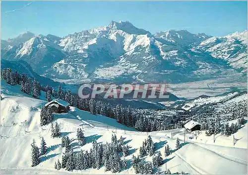 Moderne Karte Col de Bretaye s Villars Chesieres Alpes vaudoises Cabane militaire des Bouquetins Plaine du Rho