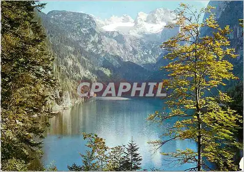 Moderne Karte Gosausee mit Dachstein der romantische Bergsee im Salzjammergut