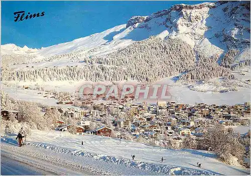Cartes postales moderne Flims Dorf gegen Foppa Tschingelhorner und Cassonsgrat