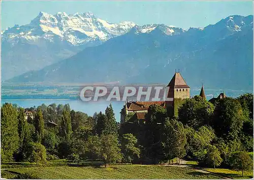 Cartes postales moderne Schweiz Blonay pres Montreux Lac Leman et les Dents du Midi